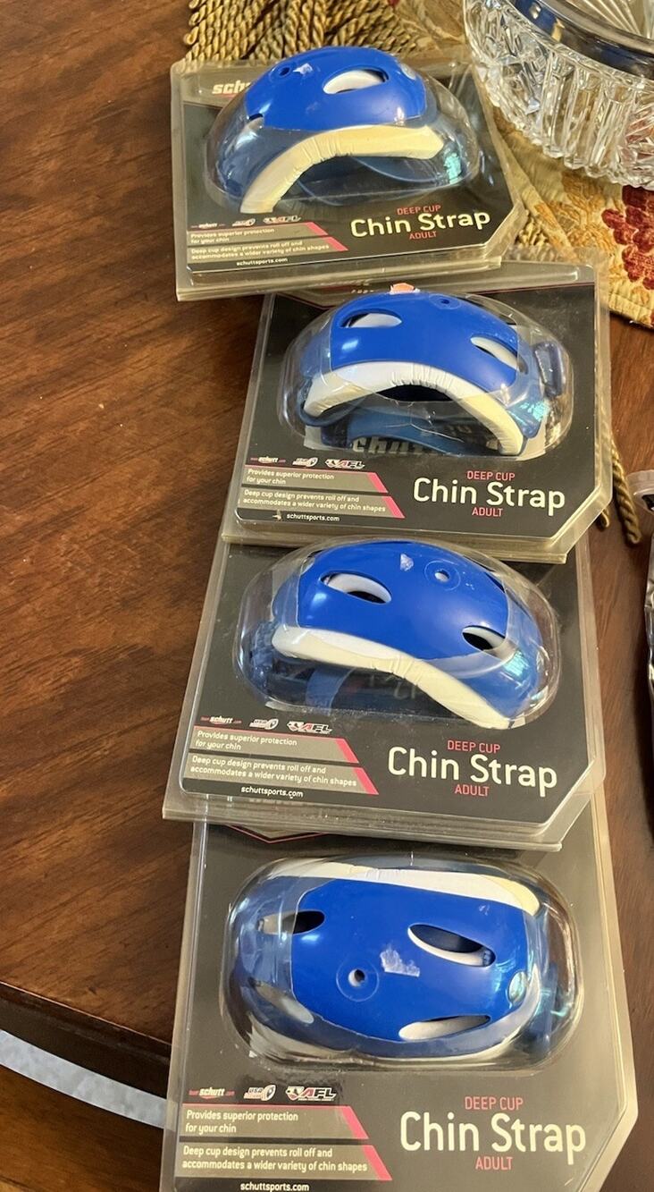 Schutt SportStar Hard Deep Cup 4 pt high Game Football Helmet Chinstrap Blue